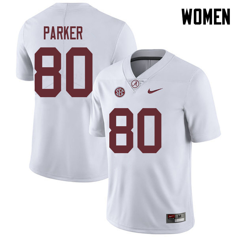 Women #80 Michael Parker Alabama Crimson Tide College Football Jerseys Sale-White